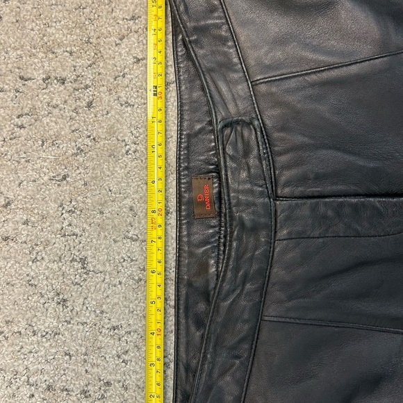 Danier size 8 Black Leather Pants in good condition- minor wear throughout. - Picture 9 of 13